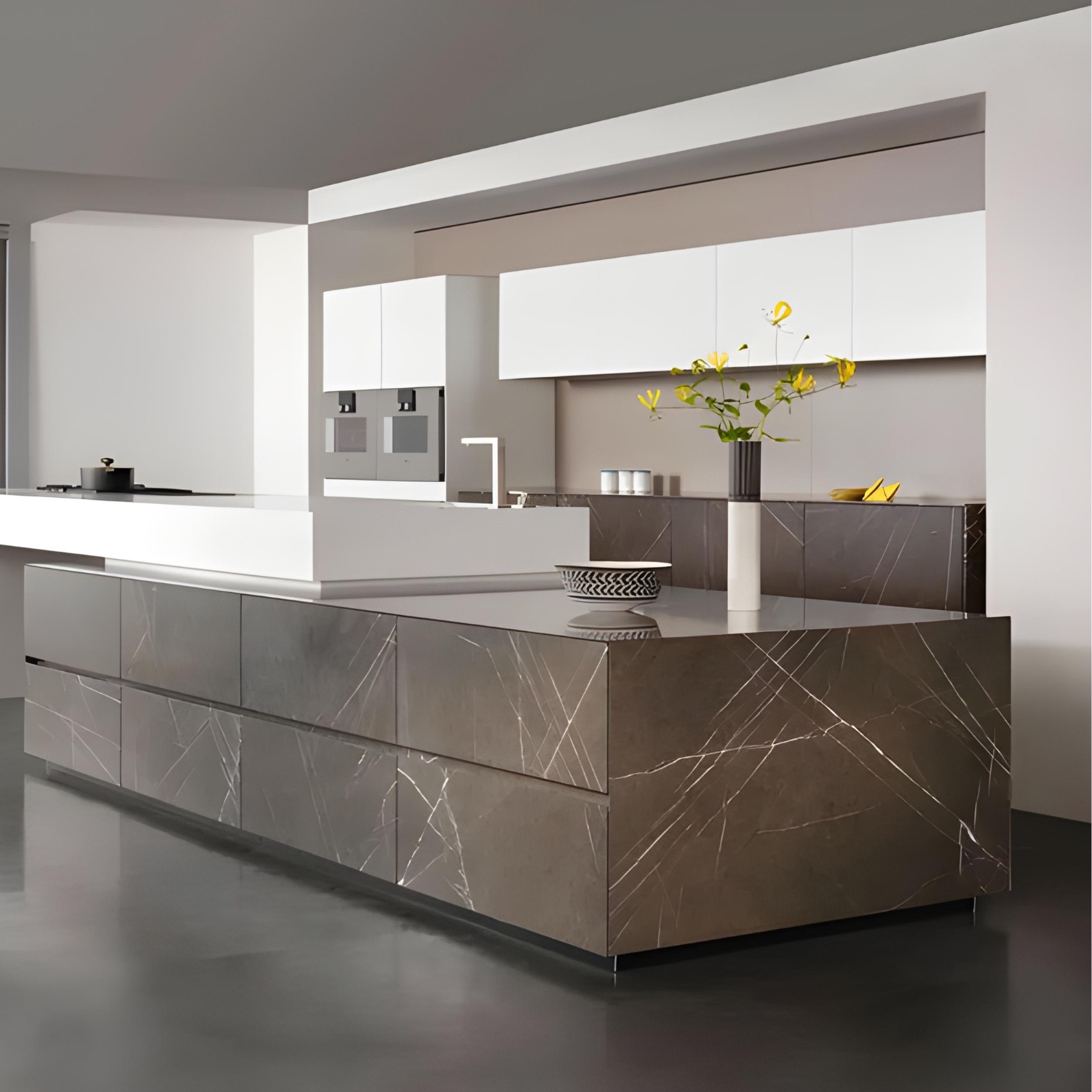 Olive Maroon Kitchen Benchtops