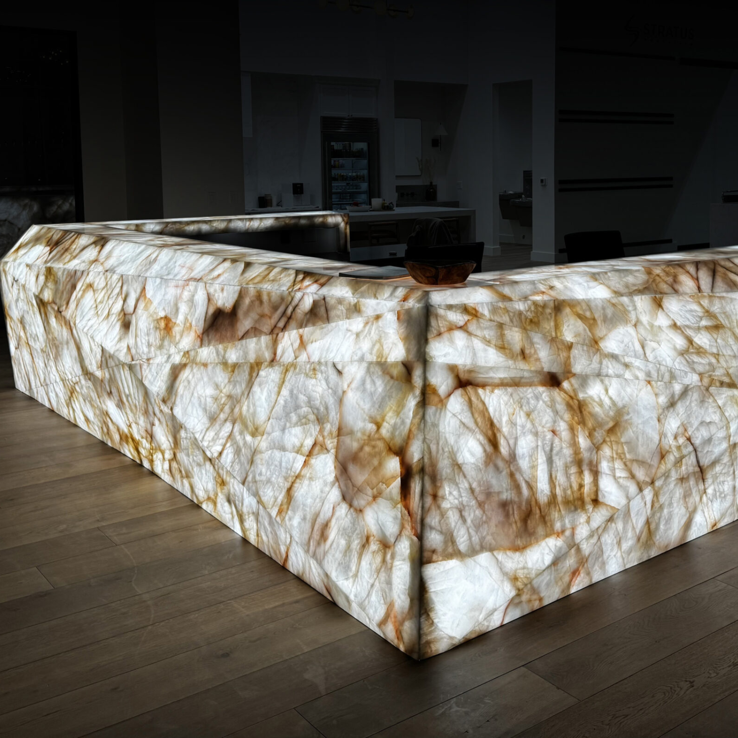 White Onyx Table Backlit