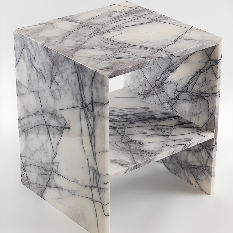 Lilac Exclusive Polished Coffee Table Left Side
