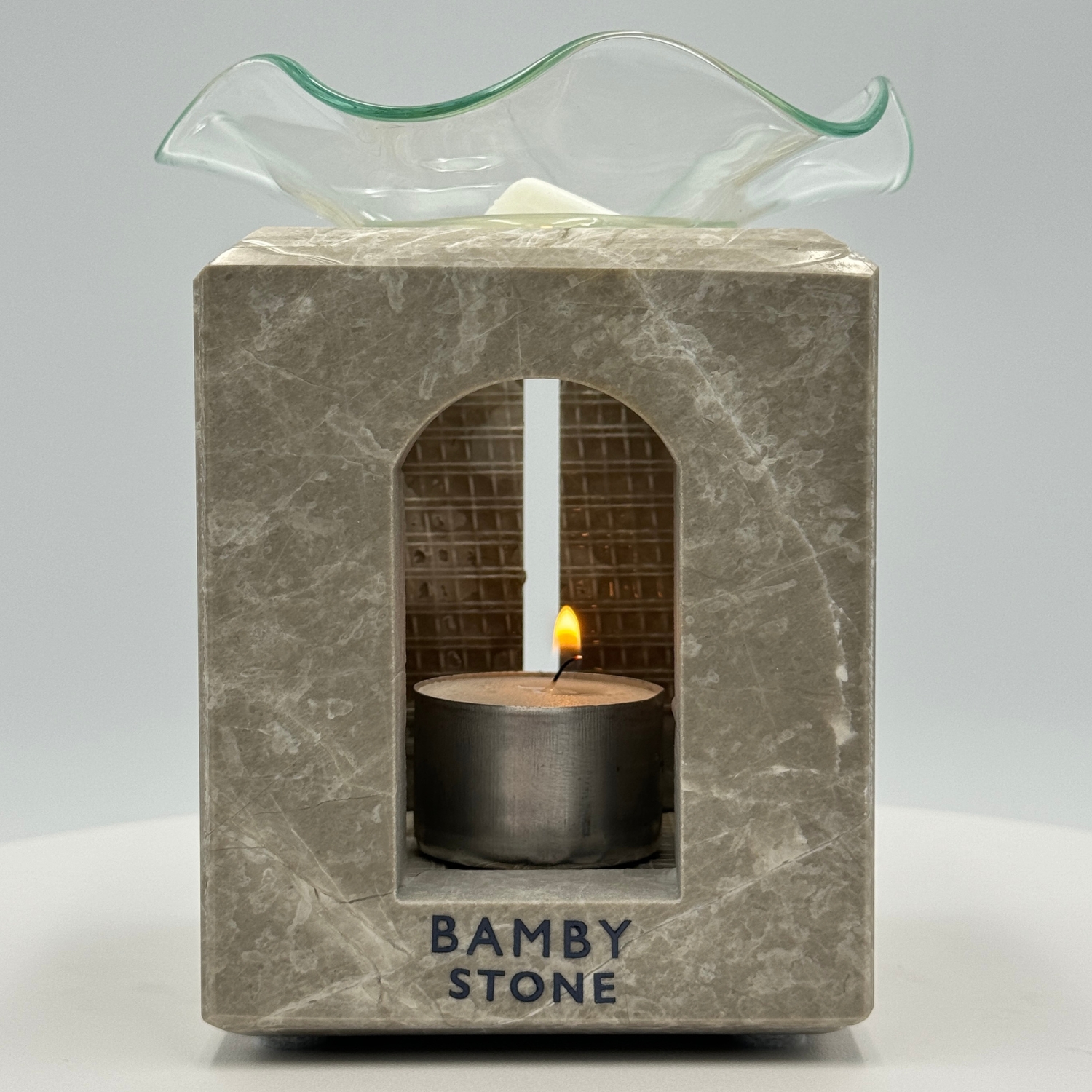 Arya Grey Marble Oil Burner Front