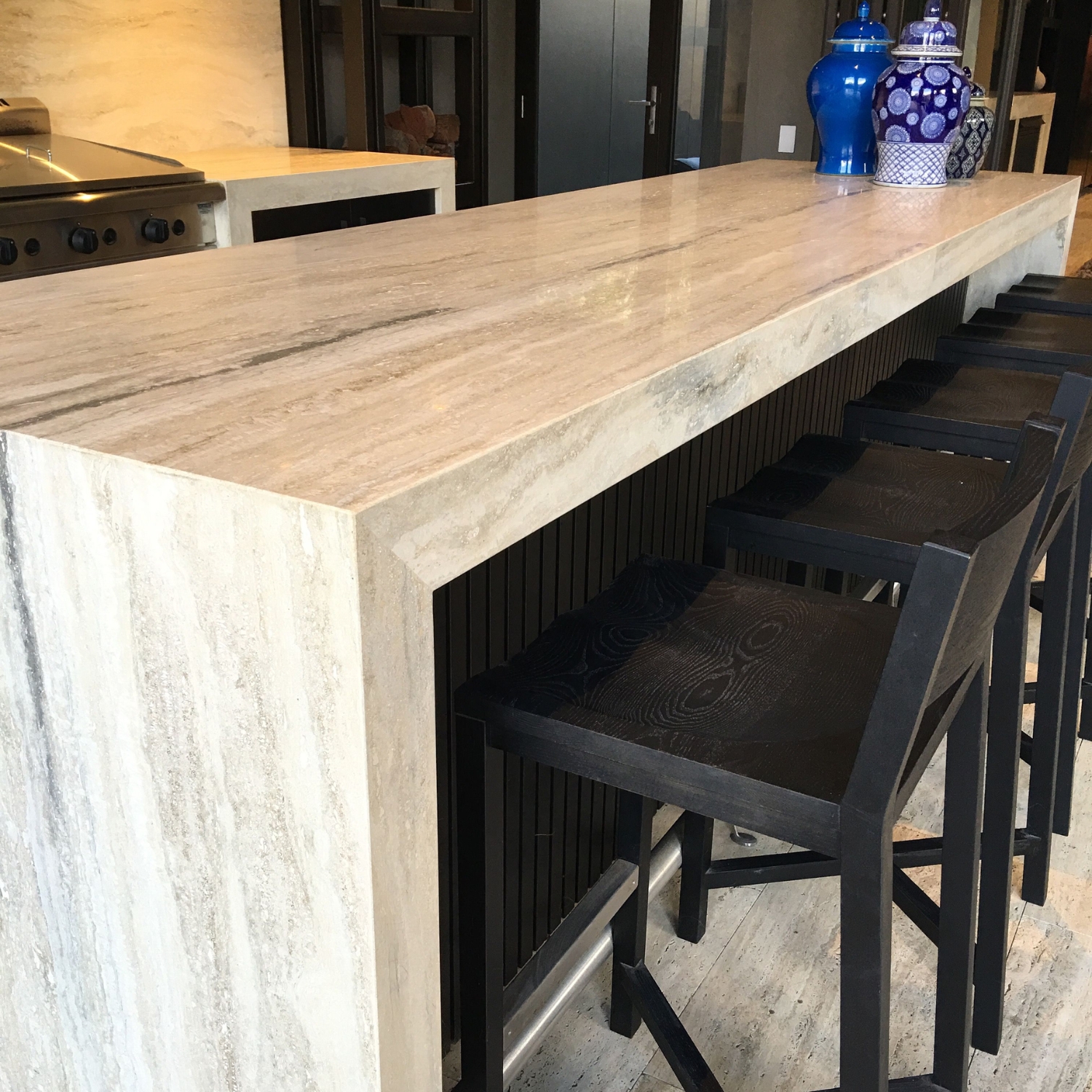 Travertine Silver Vein Cut Kitchen