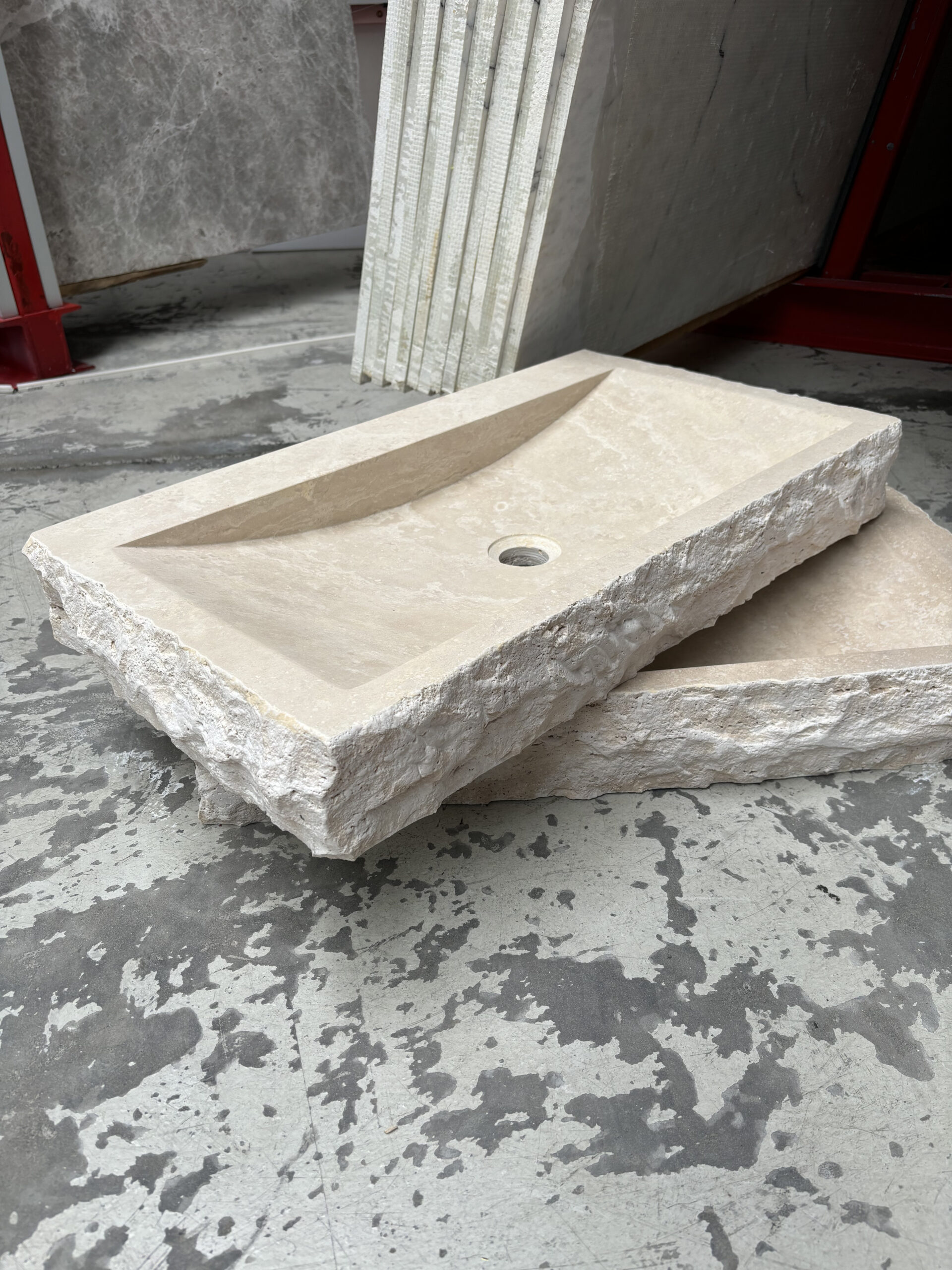 Travertine Custom Made Basin Cross