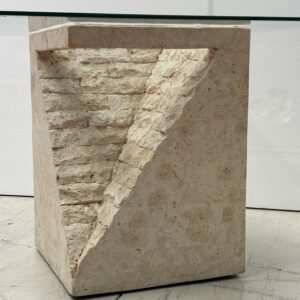 Travertine Glass Table Side
