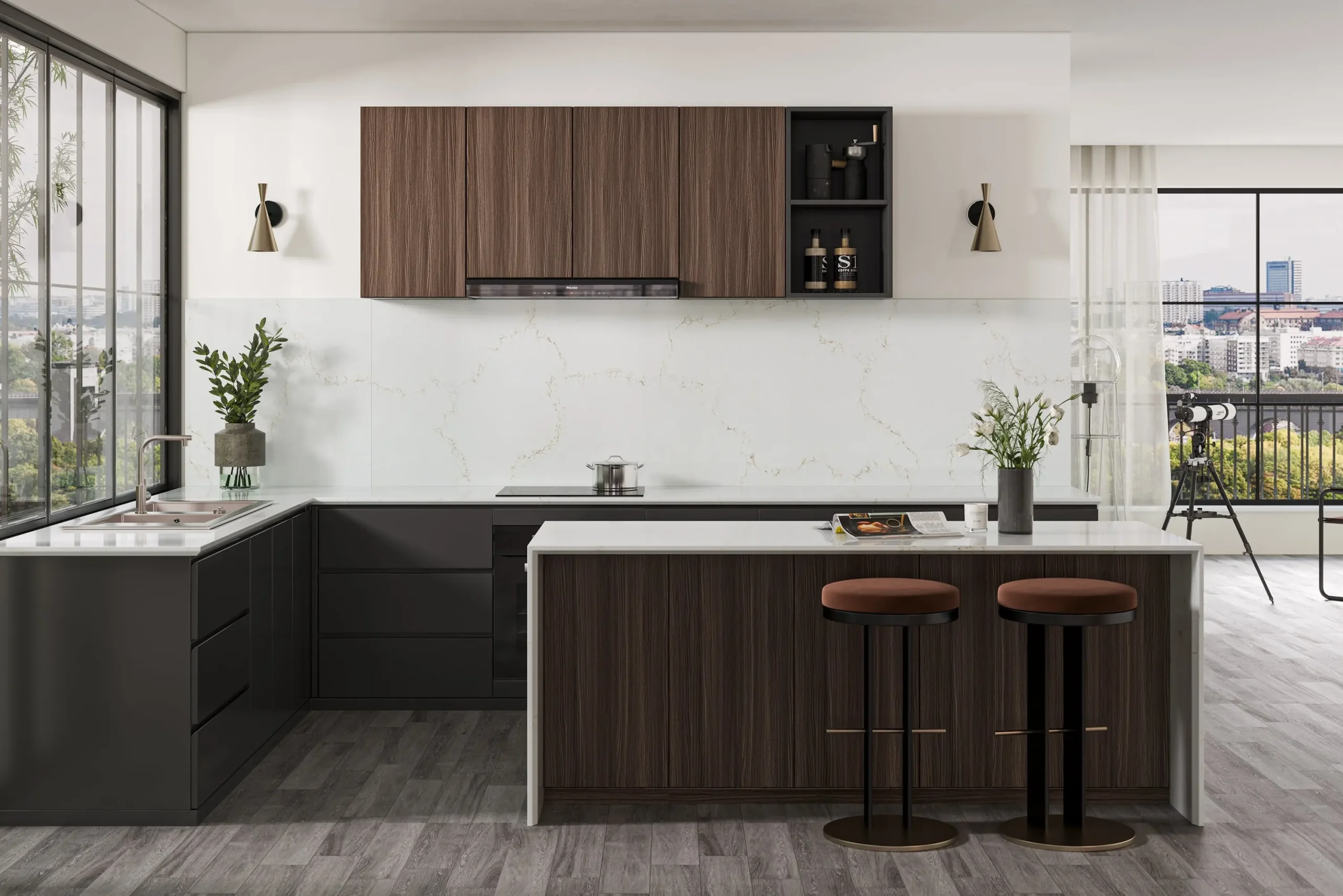 Asteria Gold Luxury Island with Splashback