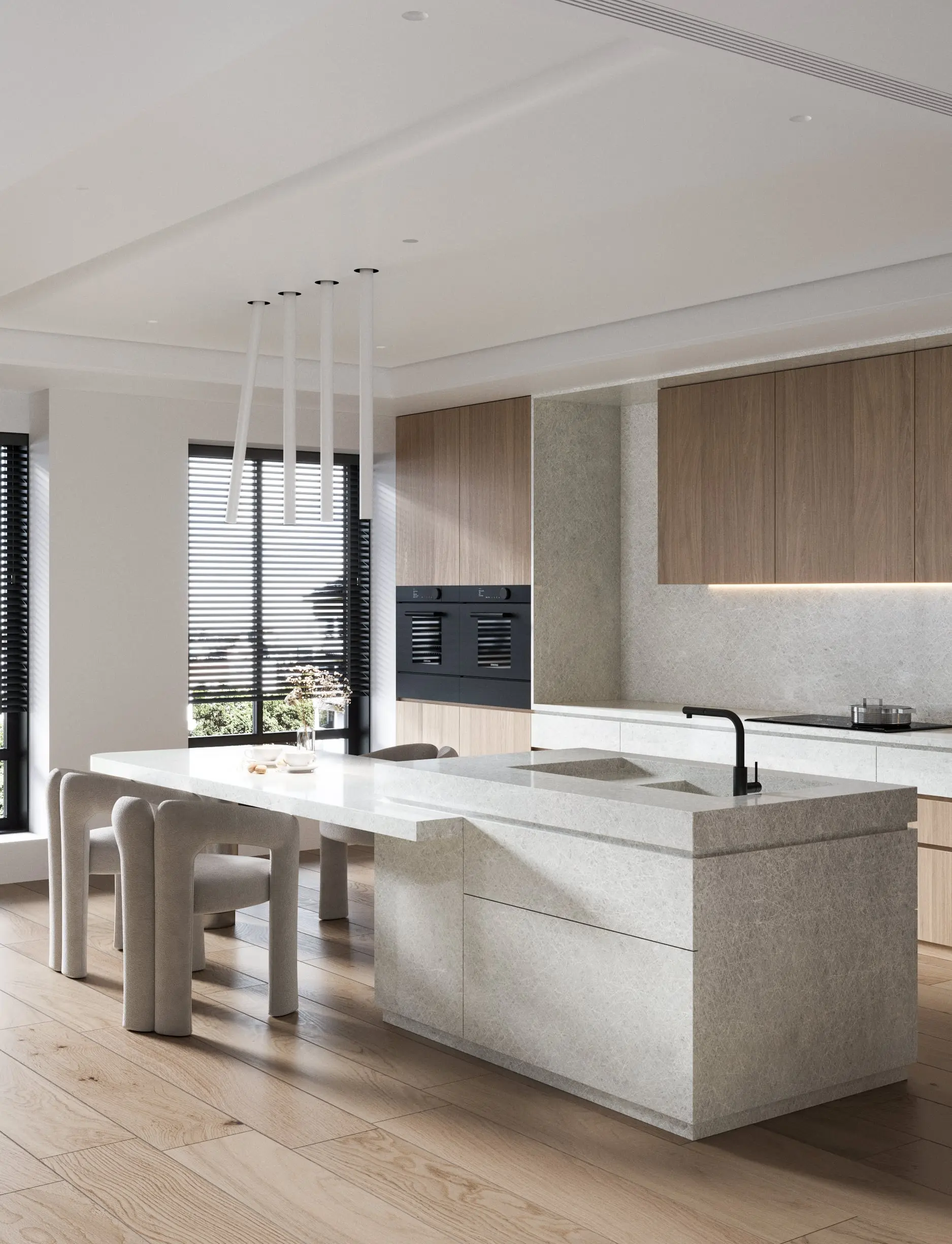 Danica Island with stone covered cabinetry